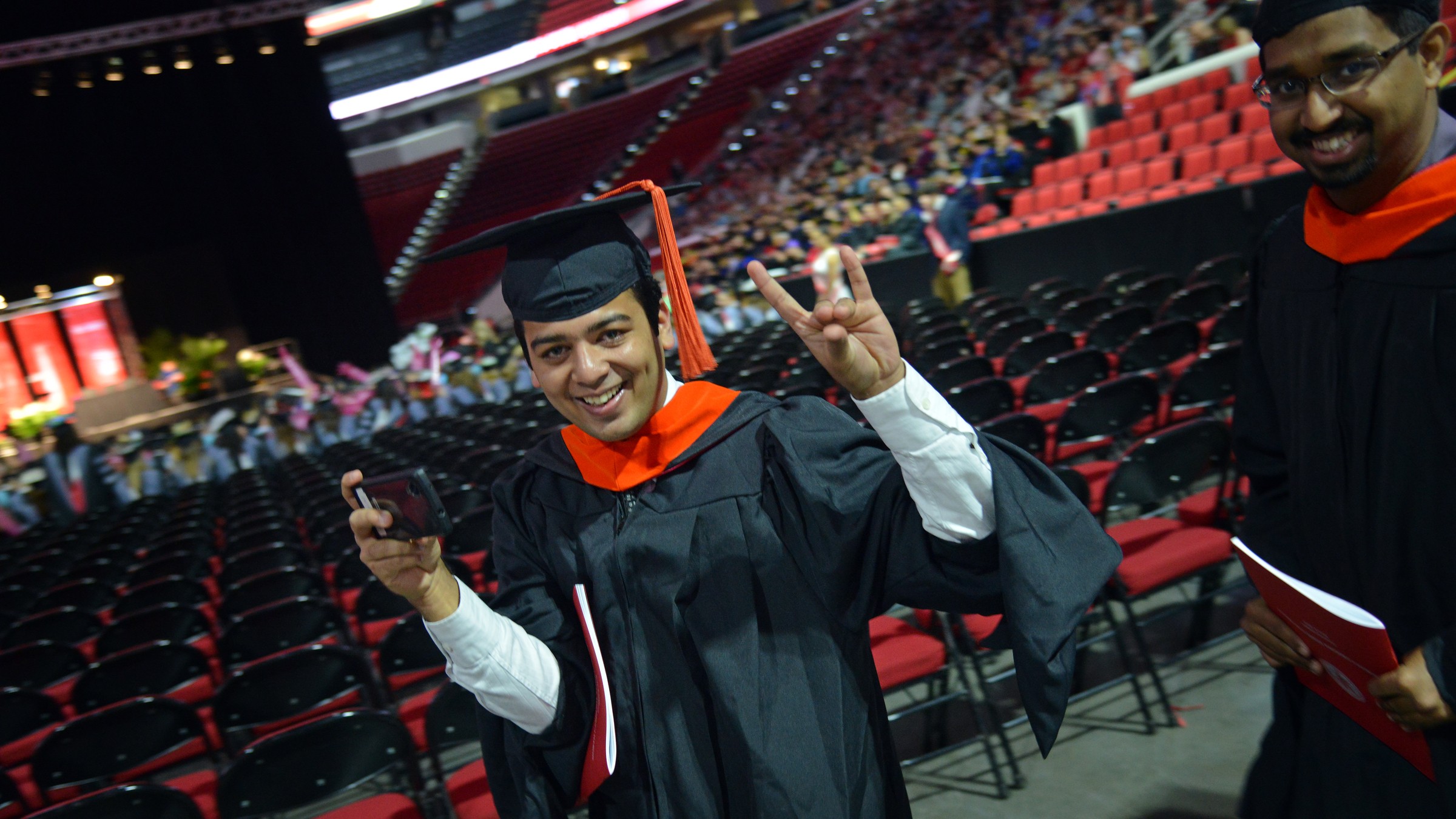 Grad student at commencement