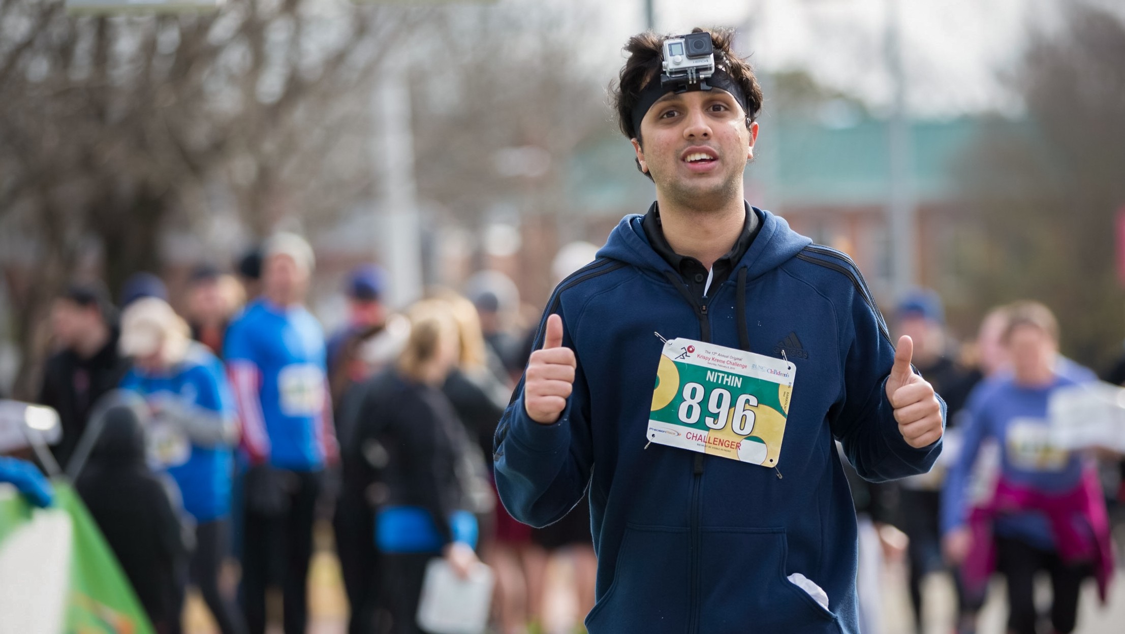 Nithin Kamath runs in the 2016 Krispy Kreme Challenge