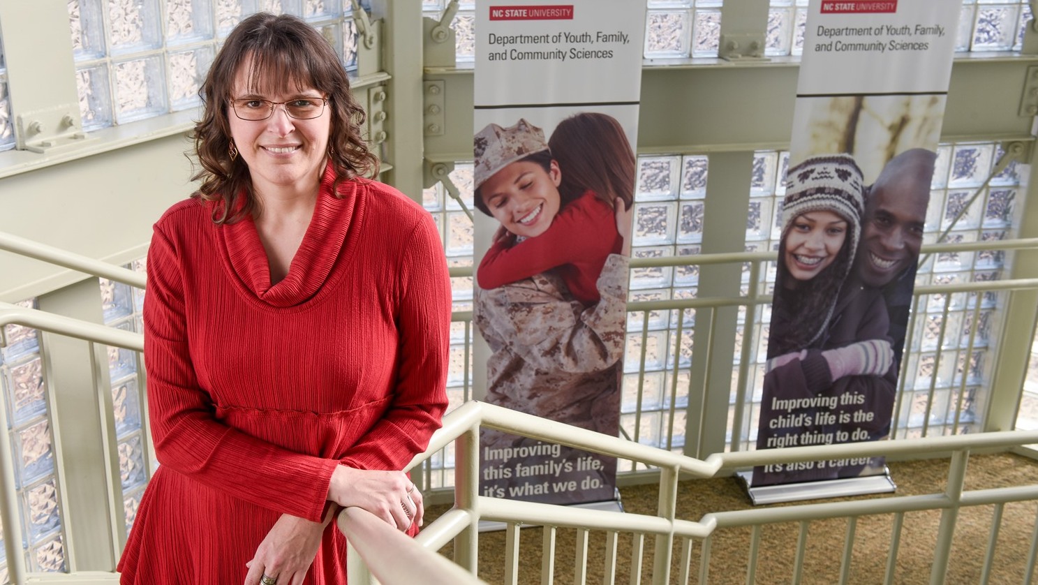 Karen on stairwell