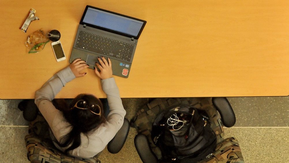 student with laptop