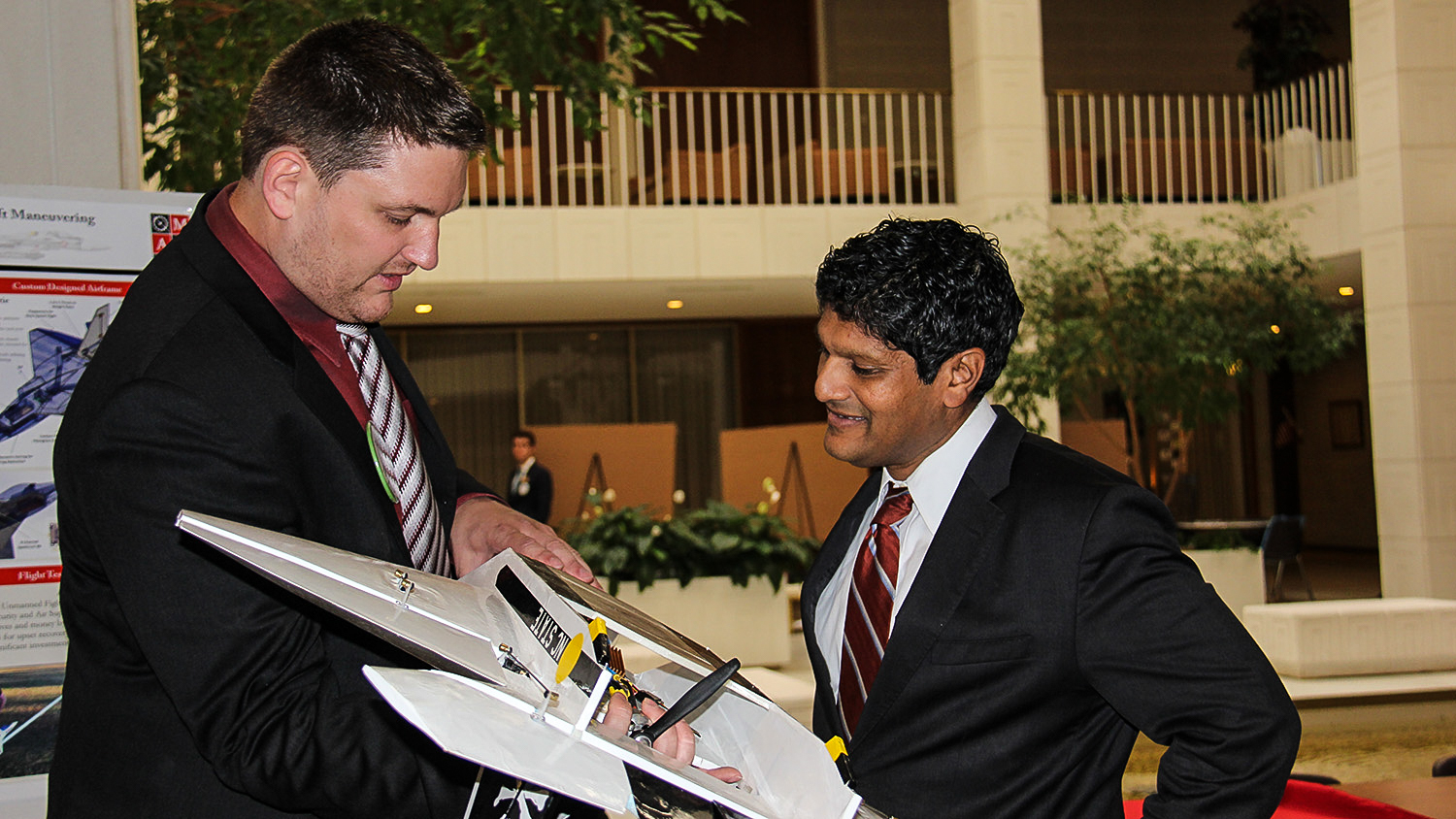 Pearce and Chaudhuri with model plane