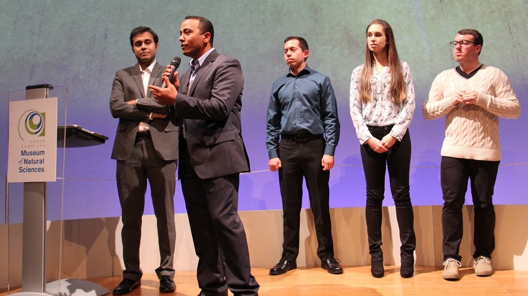 Five people on stage