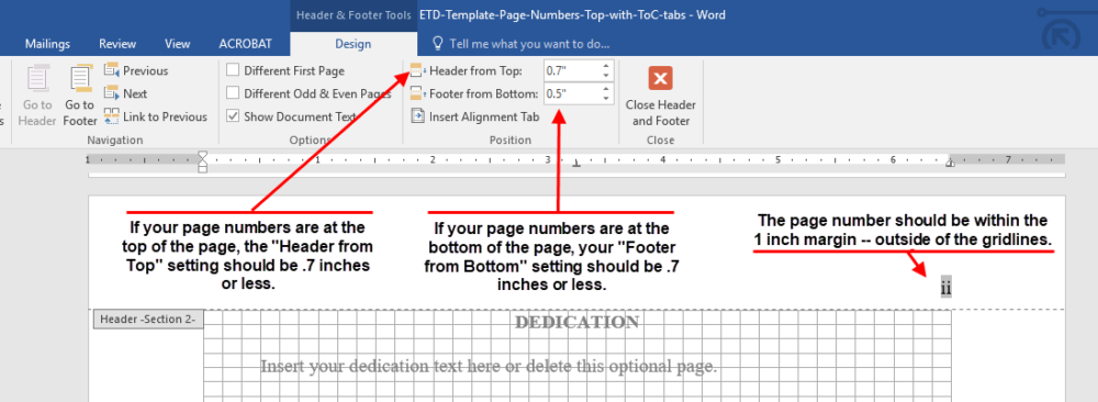 headers-page-margins-and-spacing-the-graduate-school