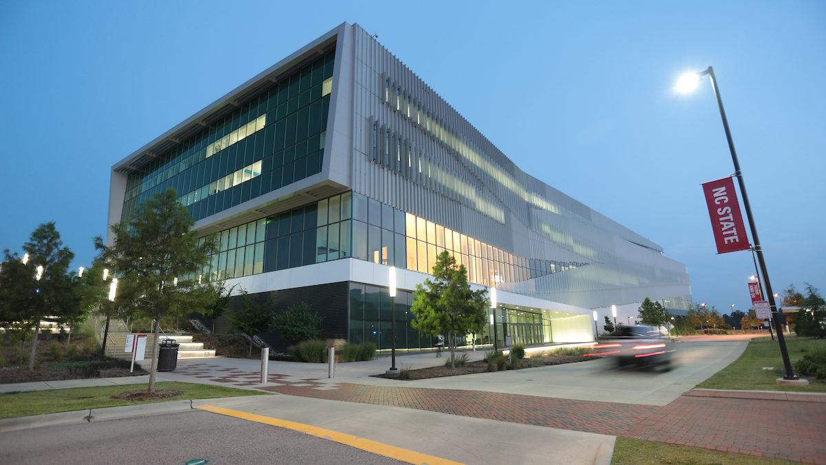 Hunt Library in evening