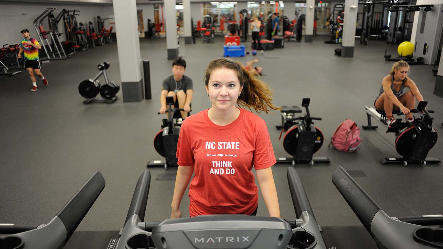 Staff and students use the newly renovated Carmichael gym Complex