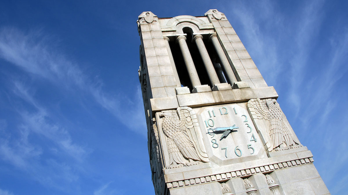 Memorial Belltower against blue sky