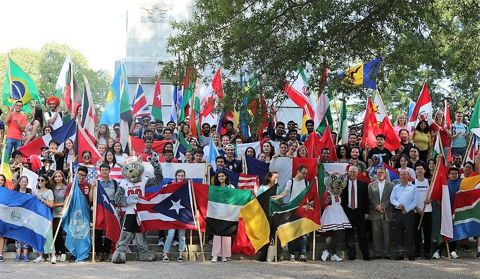 International students at the Global Welcome event, Fall 2019