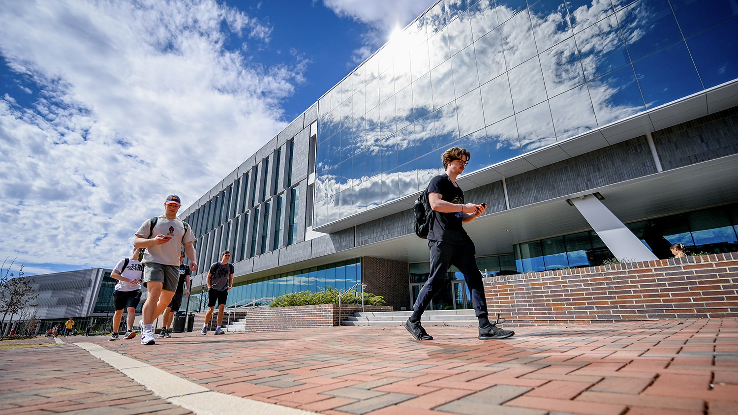 Students walking on Centennial Campus