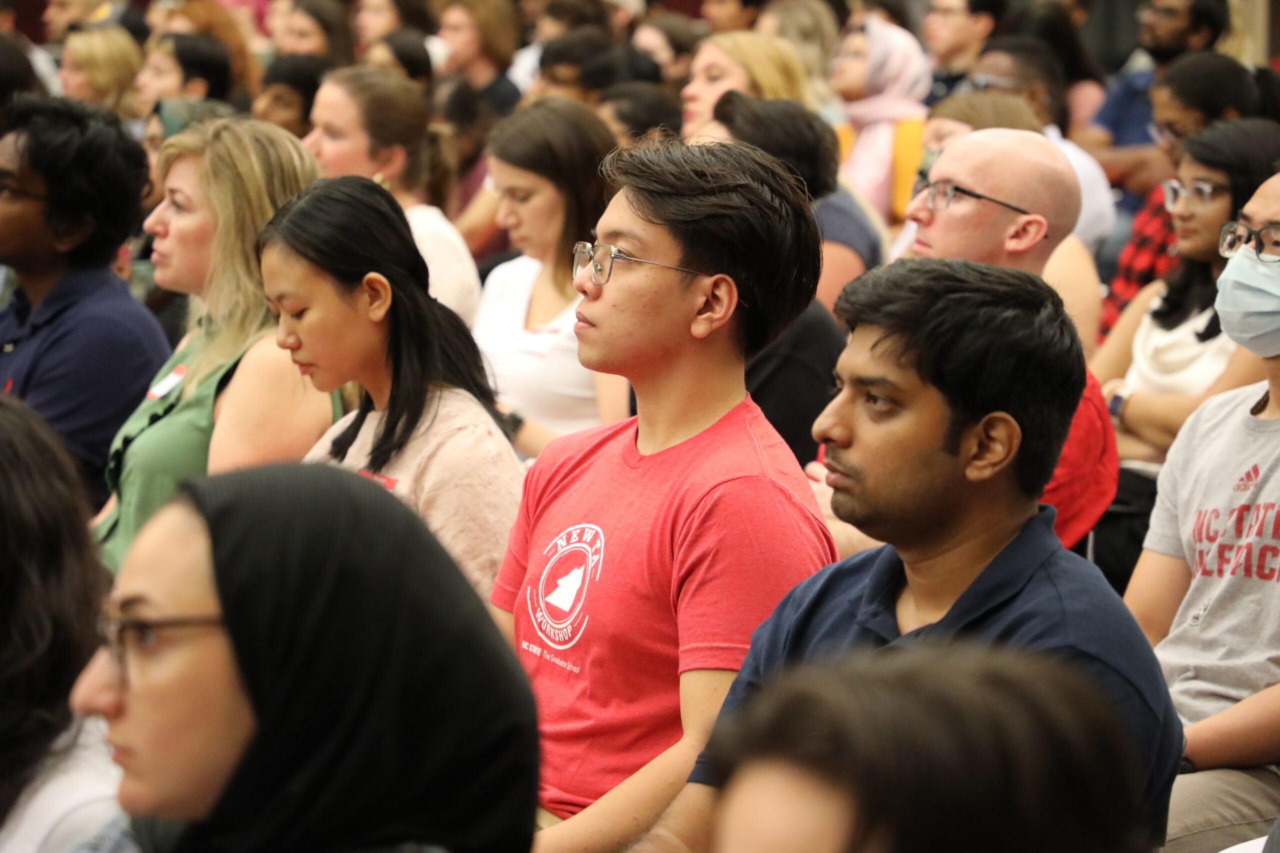 Students attending a workshop.