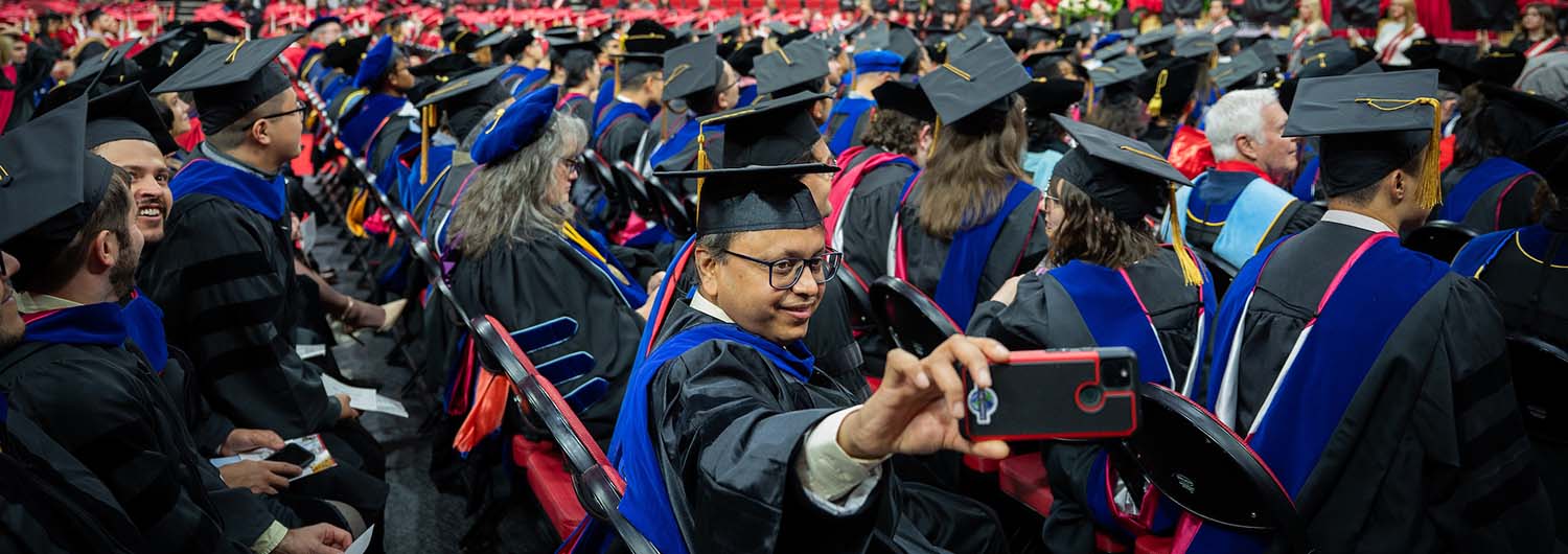 Graduates, parents and visitors enjoy NC&#160;State's Fall 2023 Commencement (graduation) at the PNC Arena.