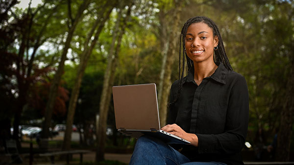 student with laptop